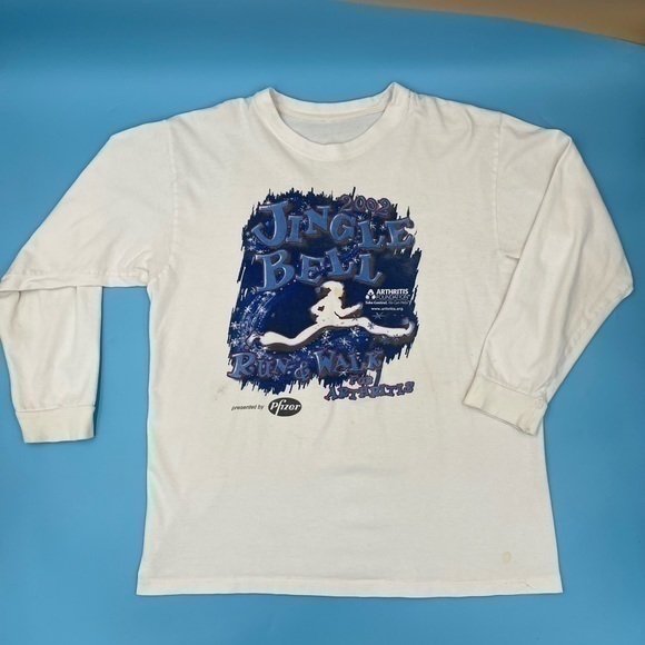 Y2K 2002 Pfizer Jingle Bell Graphic Tee - Picture 1 of 3